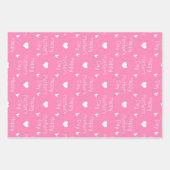 ハッピーマザーの日ダークピンクのテーマセット3 ラッピングペーパーシート (正面)