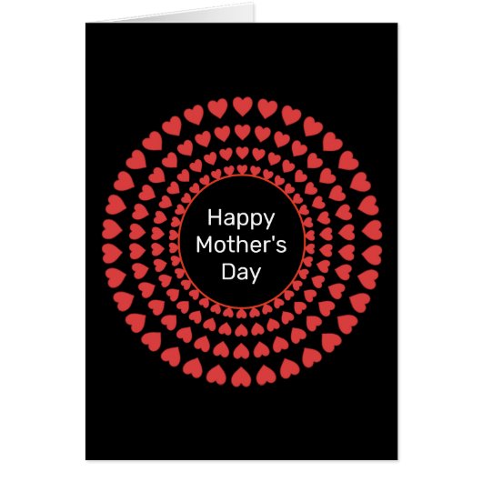 ハッピーマザーの日ハートサークルのマンダラオンブラック (正面)