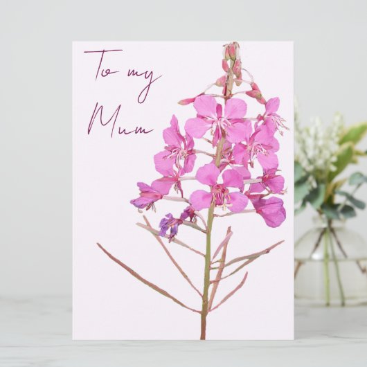 ハッピーマザーの日ピンクの野生の花bohoフローラ シーズンカード (スタンド正面)