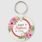 ハッピーマザーの日ヴィンテージ花束枠 キーホルダー (正面)
