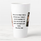 ハッピーマザーの日、ナナ、おばあちゃんシンプルの写真 カフェラテマグ (正面)