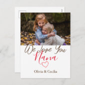 ハッピーマザーの日、ナナ、おばあちゃんシンプルの写真 シーズンポストカード (正面/裏面)