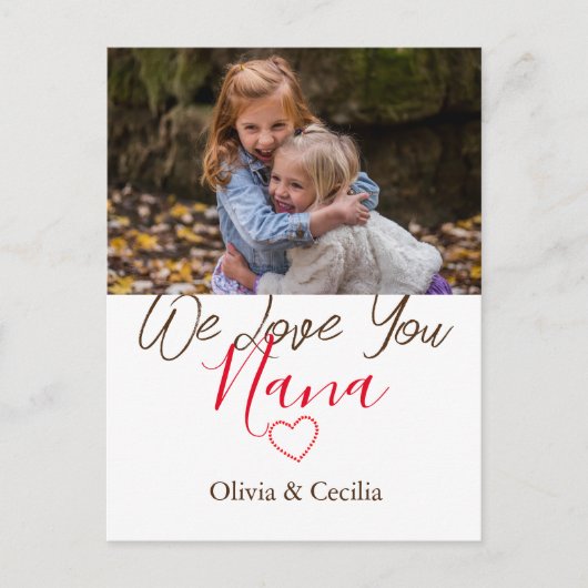 ハッピーマザーの日、ナナ、おばあちゃんシンプルの写真 シーズンポストカード (正面)