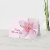 ハッピーマザーの日 – ハワイアン水彩の花 カード (正面)