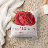 ハッピーマザーの最高の日ママ今まで+赤独身のバラ クッション (ブランケット)