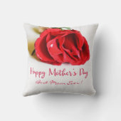 ハッピーマザーの最高の日ママ今まで+赤独身のバラ クッション (裏面)