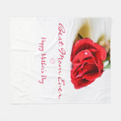 ハッピーマザーの最高の日ママ今まで+赤独身のバラ フリースブランケット (正面(横))