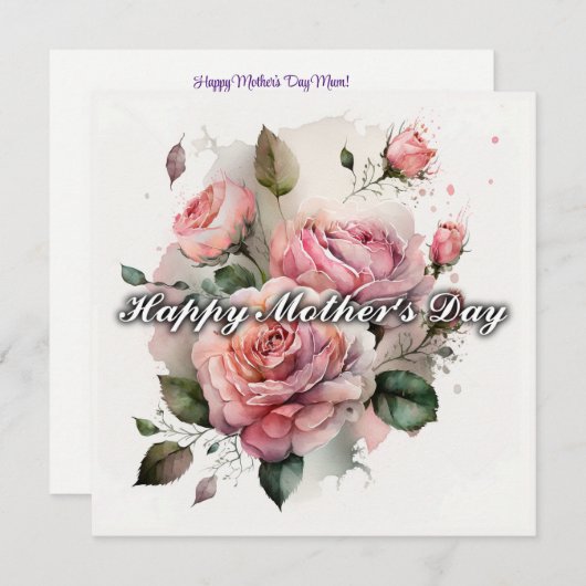 ハッピーマザーズの日フローラの花束モダン シーズンカード (正面/裏面)