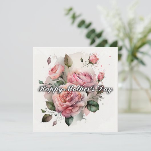 ハッピーマザーズの日フローラの花束モダン シーズンカード (スタンド正面)