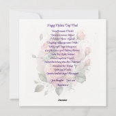 ハッピーマザーズの日フローラの花束モダン シーズンカード (裏面)