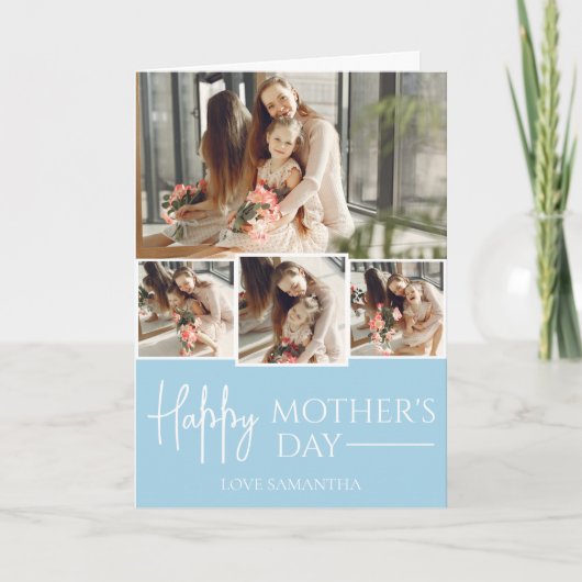 ハッピーマザーズの日 |シンプルモダンScript 5 Photo カード (正面)