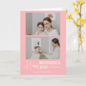 ハッピーマザーズの日 |スシンプルクリプトモダン2枚の写真 カード (黄色い花)