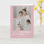 ハッピーマザーズの日 |スシンプルクリプトモダン2枚の写真 カード (黄色い花)