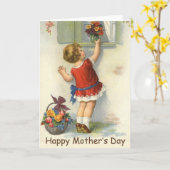 ハッピーマザーズの日 – ヴィンテージ カード (黄色い花)