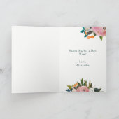 ハッピーマザーズの日 | 水かわいらし色の花 カード (内部)