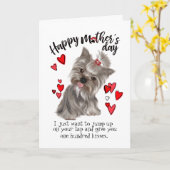 ハッピーマザーズデイからヨークシャーテリアドッグ カード (黄色い花)