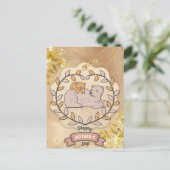 ハッピーマザーズデイかわいいおもしろいクマとカップ ポストカード (スタンド正面)