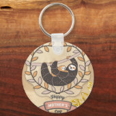 ハッピーマザーズデイかわいいおもしろいコアラスロス&ベビー キーホルダー (正面)