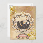 ハッピーマザーズデイかわいいおもしろいコアラスロス&ベビー ポストカード (正面/裏面)