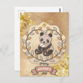 ハッピーマザーズデイかわいいおもしろいパンダベア ポストカード (正面/裏面)