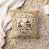 ハッピーマザーズデイかわいいおもしろいフクロウ クッション (ブランケット)