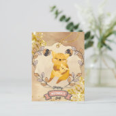 ハッピーマザーズデイかわいいおもしろい猫と子猫 ポストカード (スタンド正面)