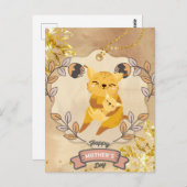 ハッピーマザーズデイかわいいおもしろい猫と子猫 ポストカード (正面/裏面)