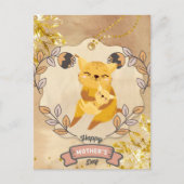 ハッピーマザーズデイかわいいおもしろい猫と子猫 ポストカード (正面)