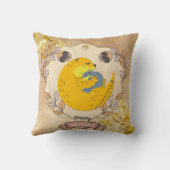 ハッピーマザーズデイかわいいカワウソとベビーフローラ クッション (裏面)