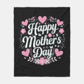 ハッピーマザーズデイかわいいフローラママおばあちゃん フリースブランケット (正面)