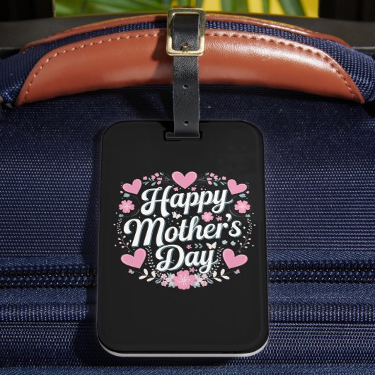 ハッピーマザーズデイかわいいフローラママおばあちゃん ラゲッジタグ (正面インサイチュ2)