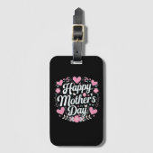 ハッピーマザーズデイかわいいフローラママおばあちゃん ラゲッジタグ (正面縦)