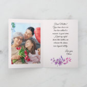 ハッピーマザーズデイかわいい水色の明るいフローラ カード (内部)