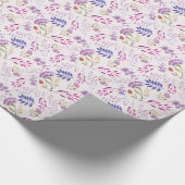 ハッピーマザーズデイかわいい水色の明るいフローラ ラッピングペーパー (角)