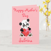 ハッピーマザーズデイかわいらしパンダ カード (黄色い花)