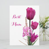 ハッピーマザーズデイかわいらしピンクのチューリップフローラ シーズンカード (スタンド正面)