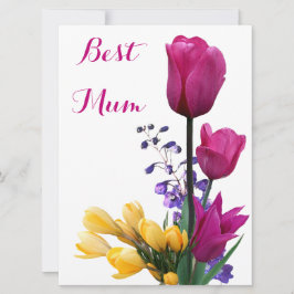 ハッピーマザーズデイかわいらしピンクのチューリップフローラ シーズンカード