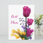 ハッピーマザーズデイかわいらしピンクのチューリップフローラ シーズンカード (スタンド正面)