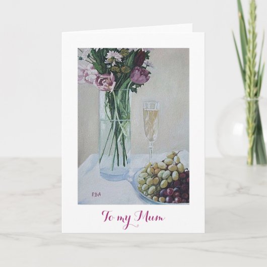 ハッピーマザーズデイかわいらしピンクフローラアー素晴らしト カード (正面)