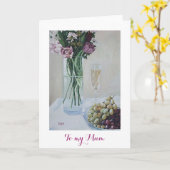 ハッピーマザーズデイかわいらしピンクフローラアー素晴らしト カード (黄色い花)