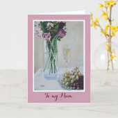 ハッピーマザーズデイかわいらしピンクフローラアー素晴らしト カード (黄色い花)