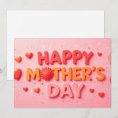 ハッピーマザーズデイとハート サンキューカード (正面/裏面)