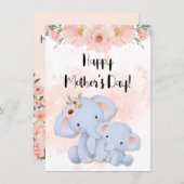 ハッピーマザーズデイとベビーゾウ シーズンカード (正面/裏面)