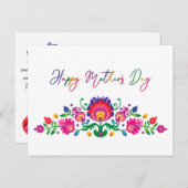 ハッピーマザーズデイと民俗カスタム文字 ポストカード (正面/裏面)