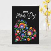 ハッピーマザーズデイと民話ハートカスタム文字 カード (黄色い花)