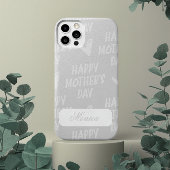 ハッピーマザーズデイの灰色の背景名前をカスタムする Case-Mate iPhoneケース