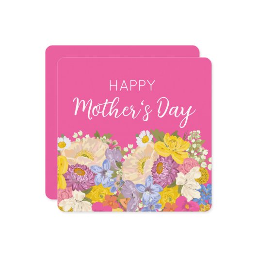 ハッピーマザーズデイの花の開花 シーズンカード (正面/裏面インサイチュ)