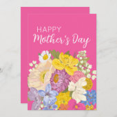 ハッピーマザーズデイの花の開花 シーズンカード (正面/裏面)