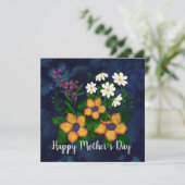 ハッピーマザーズデイイエローパープル白い花 シーズンカード (スタンド正面)