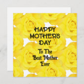 ハッピーマザーズデイイエローフローラカスタムメッセージ シーズンカード (正面/裏面)